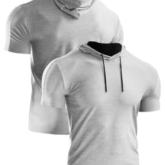 Men's Short Sleeve Slim Fit Muscle Hooded T-Shirt