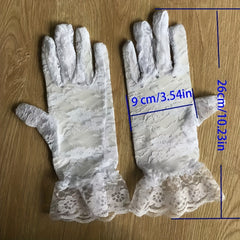 Lace Floral Gloves Elastic Breathable Bridal Gloves