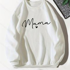 Letter Print Crew Neck Sweatshirt for Women