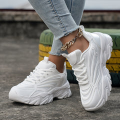 Solid Breathable Comfortable Heighten Chunky Sneakers for Women