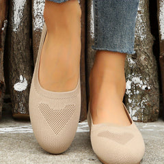 Women's Soft Sole Knit Flat Shoes Slip On Casual Breathable Flats