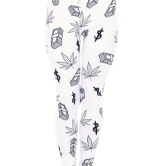 Money Print Skinny Leggings Casual Stretchy Women's Clothing