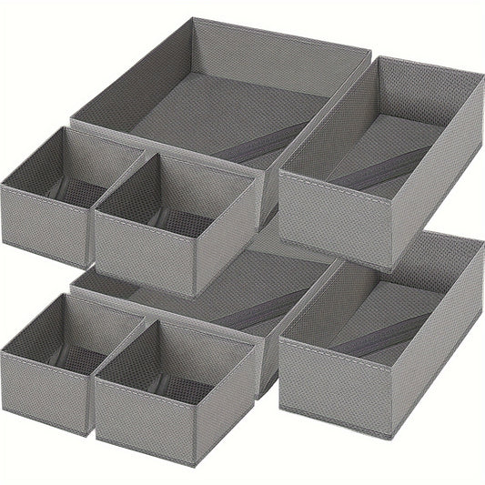 8pcs Foldable Storage Boxes Drawer Divider Organizer Underwear Bra Tie Sock