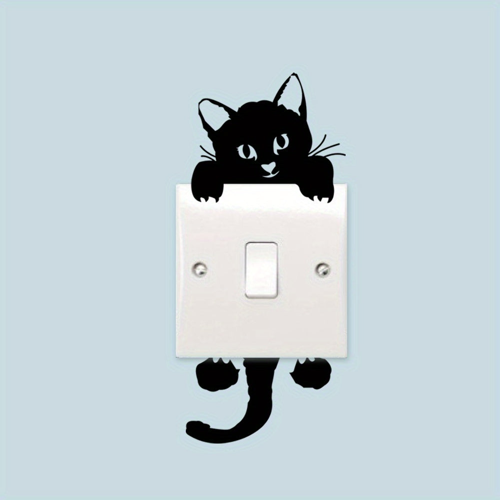 5pcs Cat Wall Sticker Lamp Switch Decorative Decal Art Mural