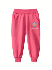 Girls' Flower Graphic Sweatpants Jogger Pants with Pockets