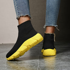 High Top Flying Woven Casual Running Shoes