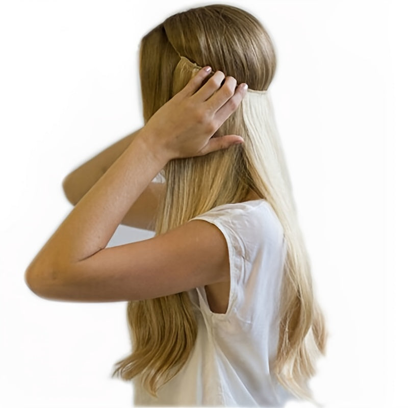 Straight Hair Extensions Wig with Invisible Fish Line for Adjustable Size