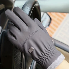 Men's Plus Fleece Windproof Waterproof Gloves for Driving Riding