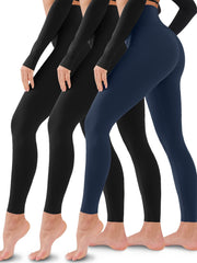 3pcs High Waisted Sport Leggings For Women Soft Tummy Control Pants