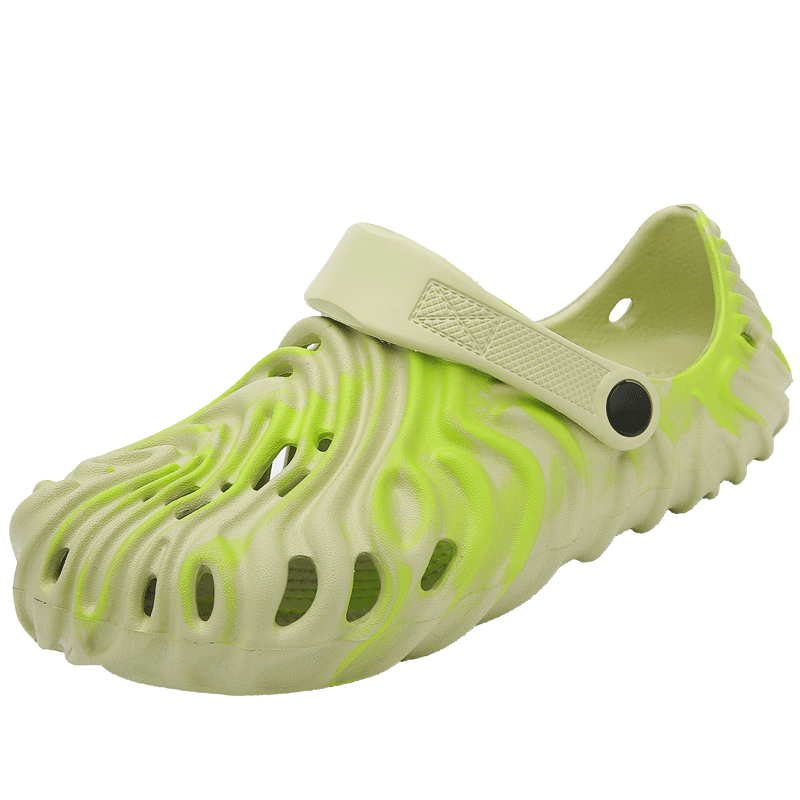 Women's Breathable Hole Sandals Round Closed Toe Slip on Shoes
