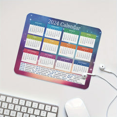 1pc Mouse Pad Calendar Non-slip Rubber Base Waterproof Mouse Pad