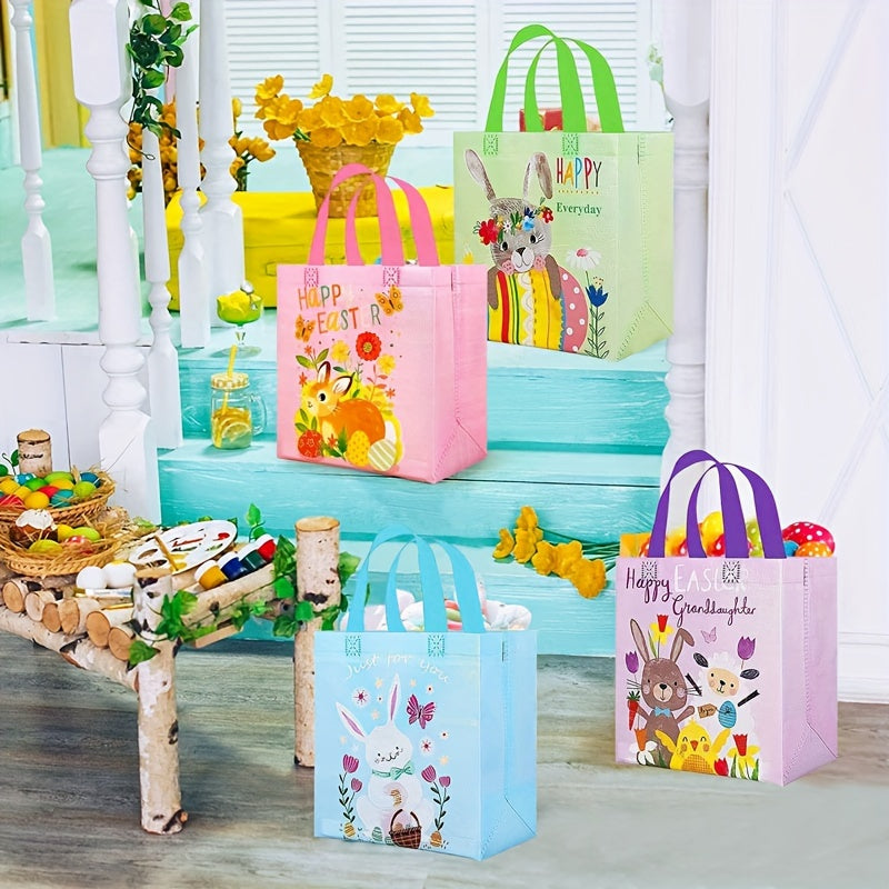 16pcs Easter Bunny Egg Gift Bag Reusable Tote Party Supplies