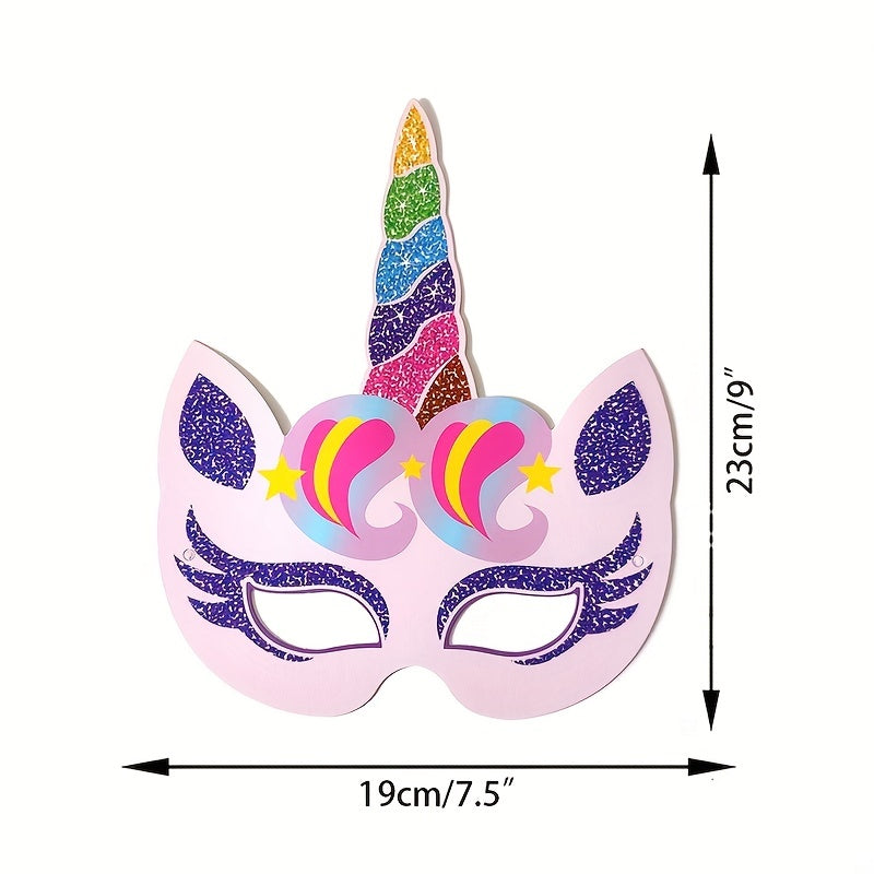 12pcs Unicorn Party Masks for Kids and Adults