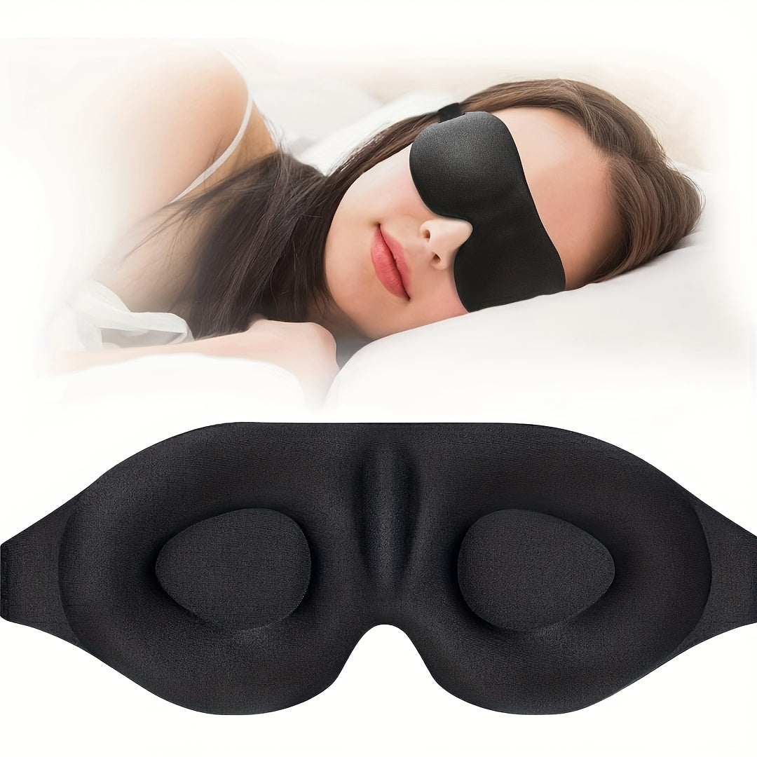 3D Contoured Blackout Eye Mask Adjustable Strap for Sleep Travel Yoga