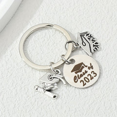 Graduation Hat Keychain Metal Key Ring Purse Bag Charm Gift