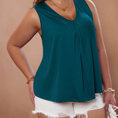 Solid V-Neck Tank Top