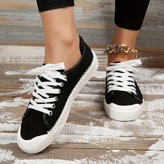 Women's Solid Flat Non Slip Skate Shoes Casual Breathable Outdoor Sneakers