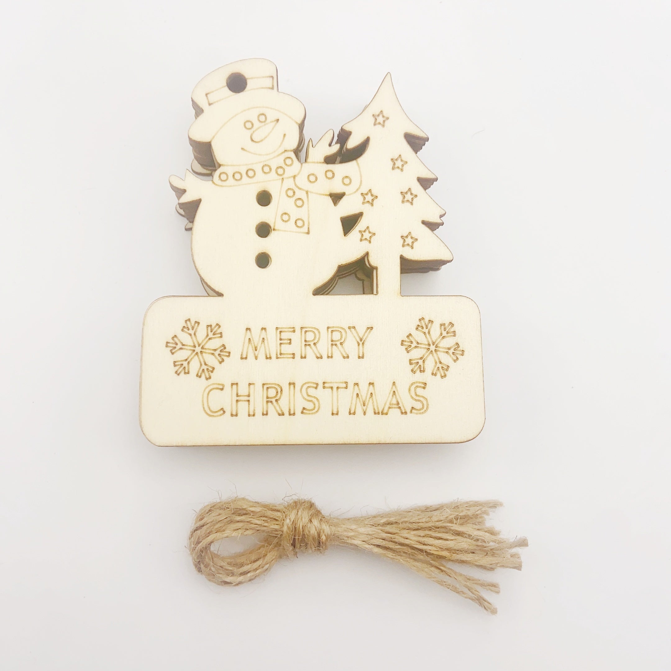 10pcs DIY Blank Christmas Wooden Sheet Decoration Gift
