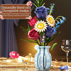 Flowers Bouquet Building Set Artificial Decor for Home Office