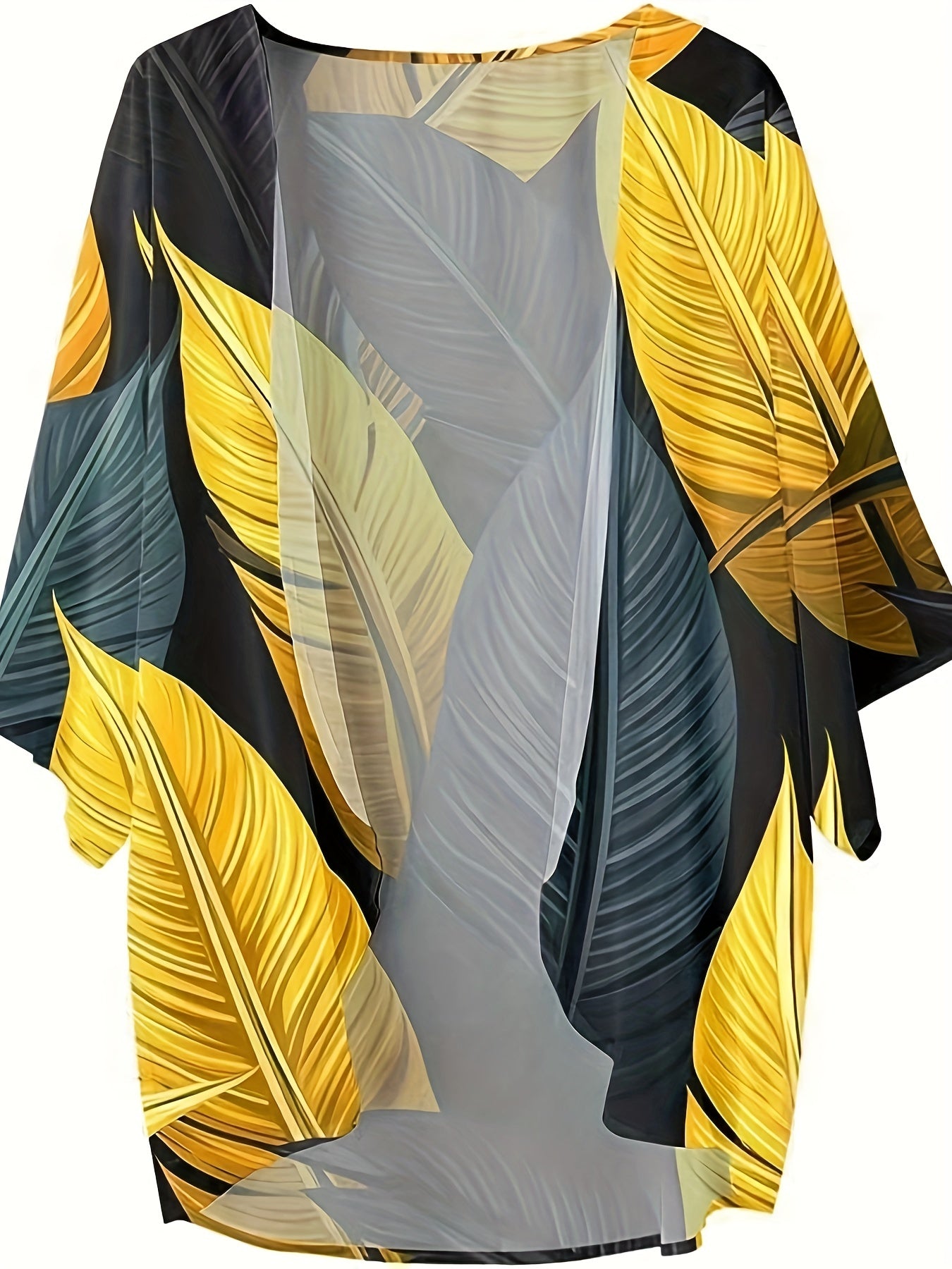 Tropical Print Batwing Cardigan