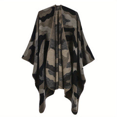 Camouflage Thicken Warm Large Shawl Slit Casual Windproof Outdoor Shawl