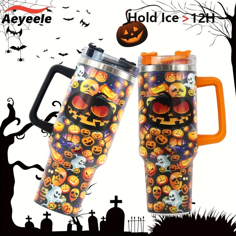 Aeyeele 40oz Pumpkin Series Water Bottle Portable Insulated Cup
