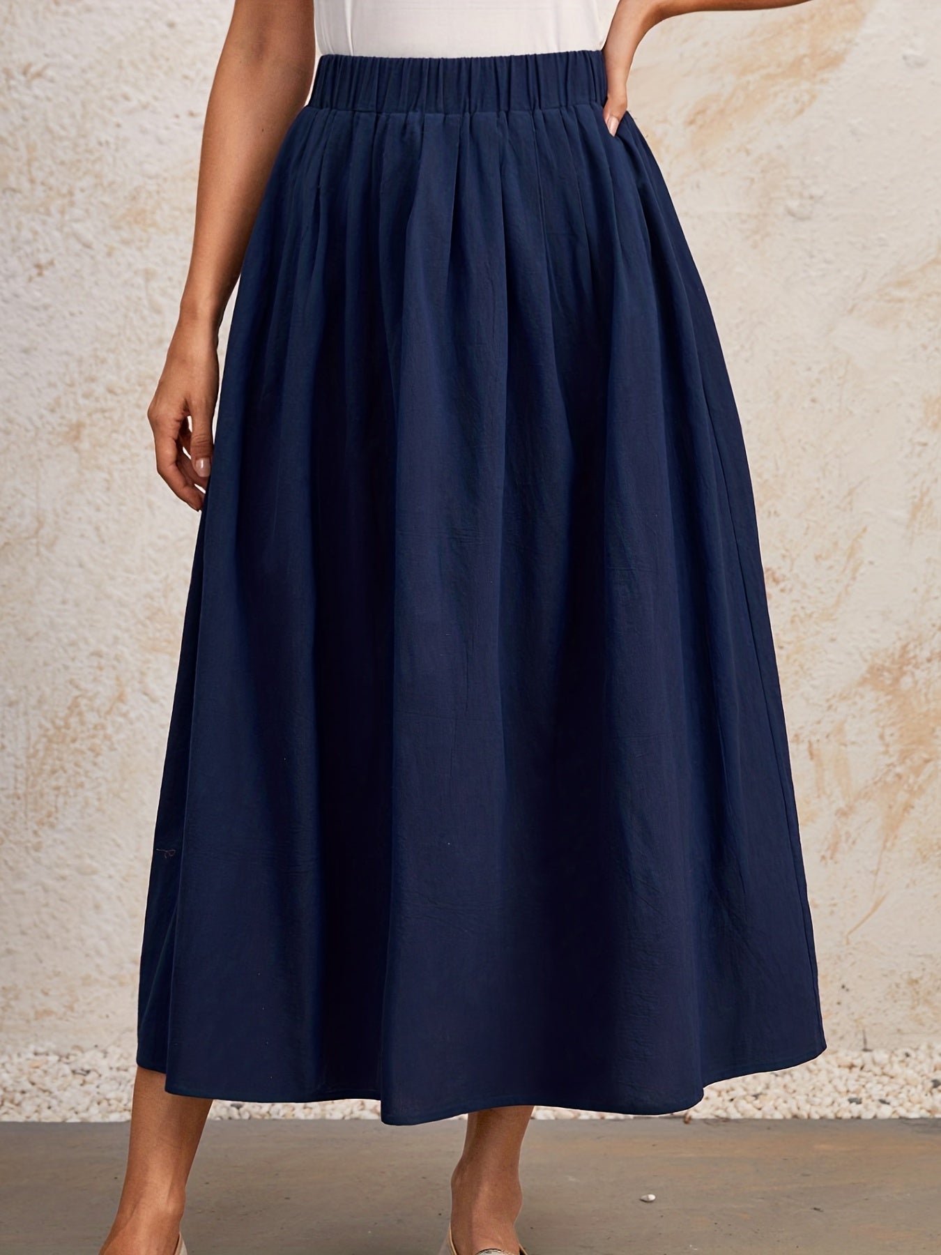 Elastic Waist Casual Skirt for Spring & Summer