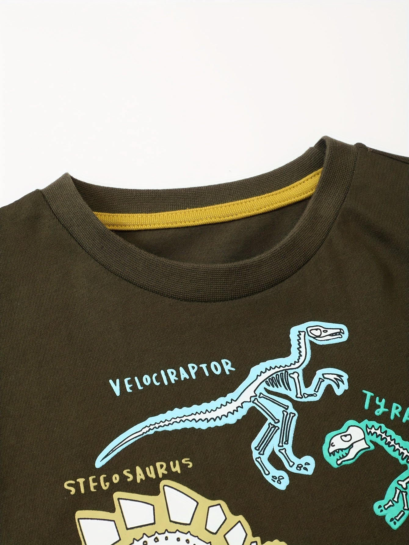 Dino Skeleton Print Kid's Long Sleeve Top