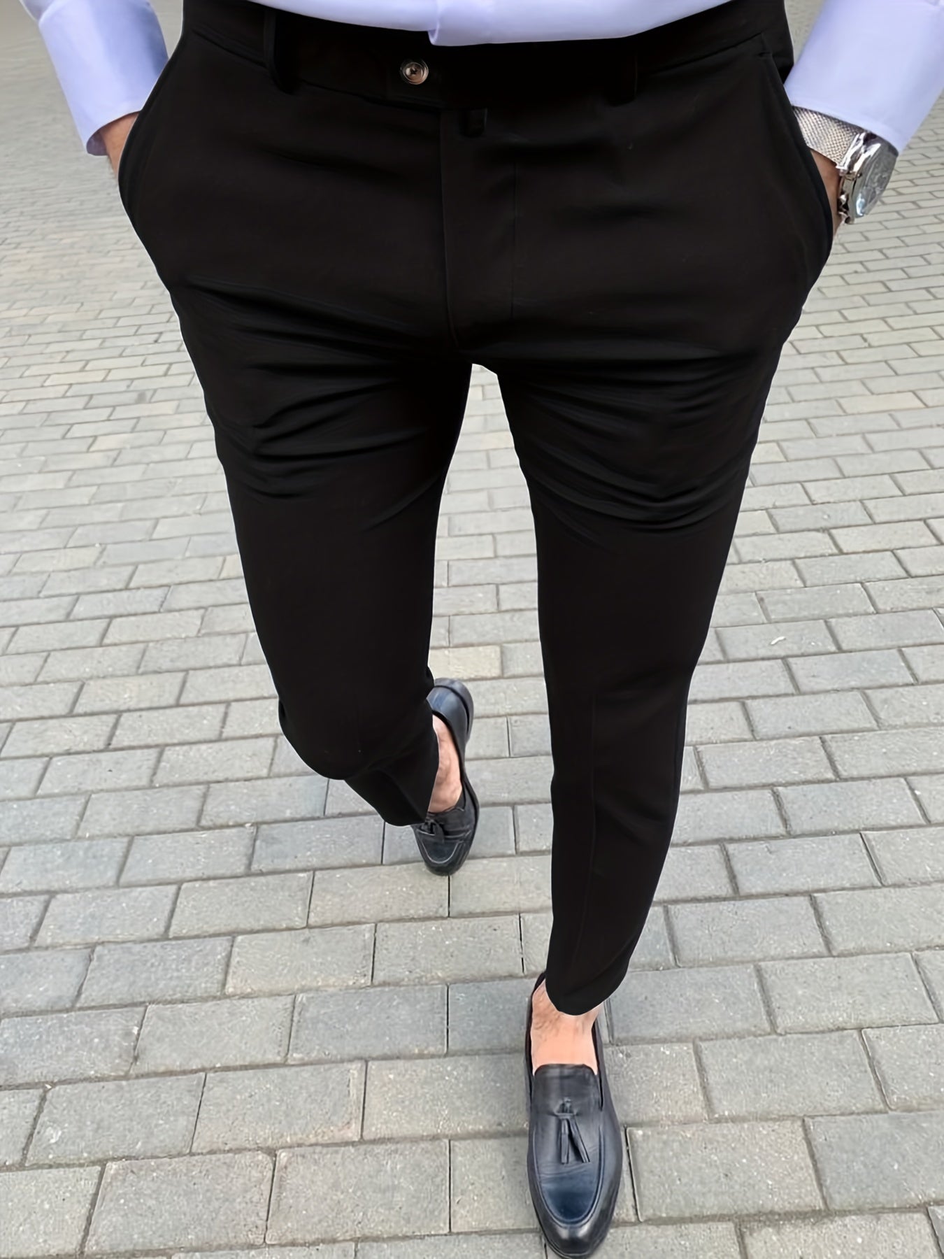 Men's Vintage Style Slim Fit Dress Pants