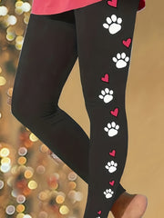 High Rise Paw & Heart Print Leggings