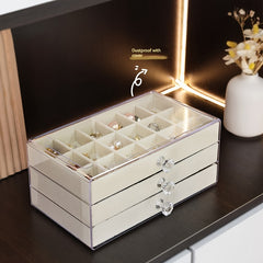 Transparent Jewelry Box Earring Ring Storage Box Drawer Style Necklace Brace