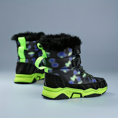 Boys' Warm Winter Snow Boots w/ Hook & Loop Fastener