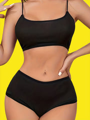 Solid Full Coverage Bra & Panties Set