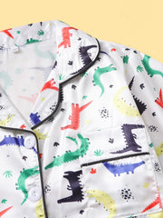 2pcs Boys Casual Short Sleeved & Shorts Loungewear Set