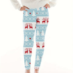 Colorblock Graphic Print High Stretch Leggings