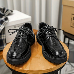 Men's Classic Faux Leather Derby Shoes British Style Formal Shoes