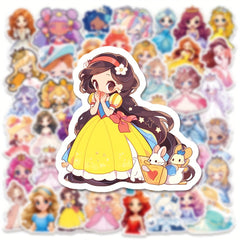 60pcs Princess Dress Graffiti Stickers for Laptop DIY Decoration