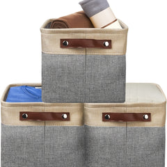 3pcs Fabric Storage Bins for Baby Supplies and Toys