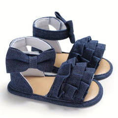 Bowknot Open Toe Sandals For Baby Girls Lightweight Breathable