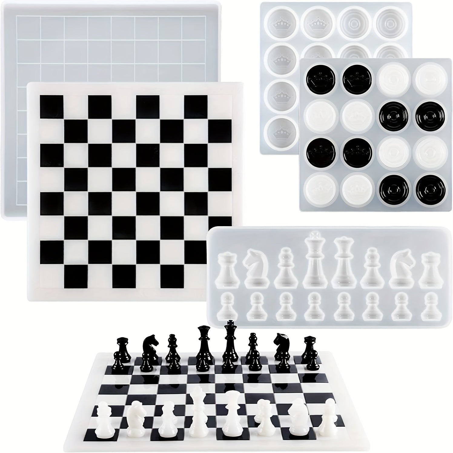 Chess Board Silicone Resin Mold DIY Chess Board Game Resin Casting Mold