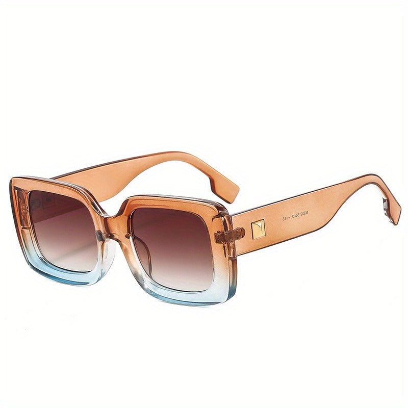 Men's Square Frame UV Protection Sunglasses with Case