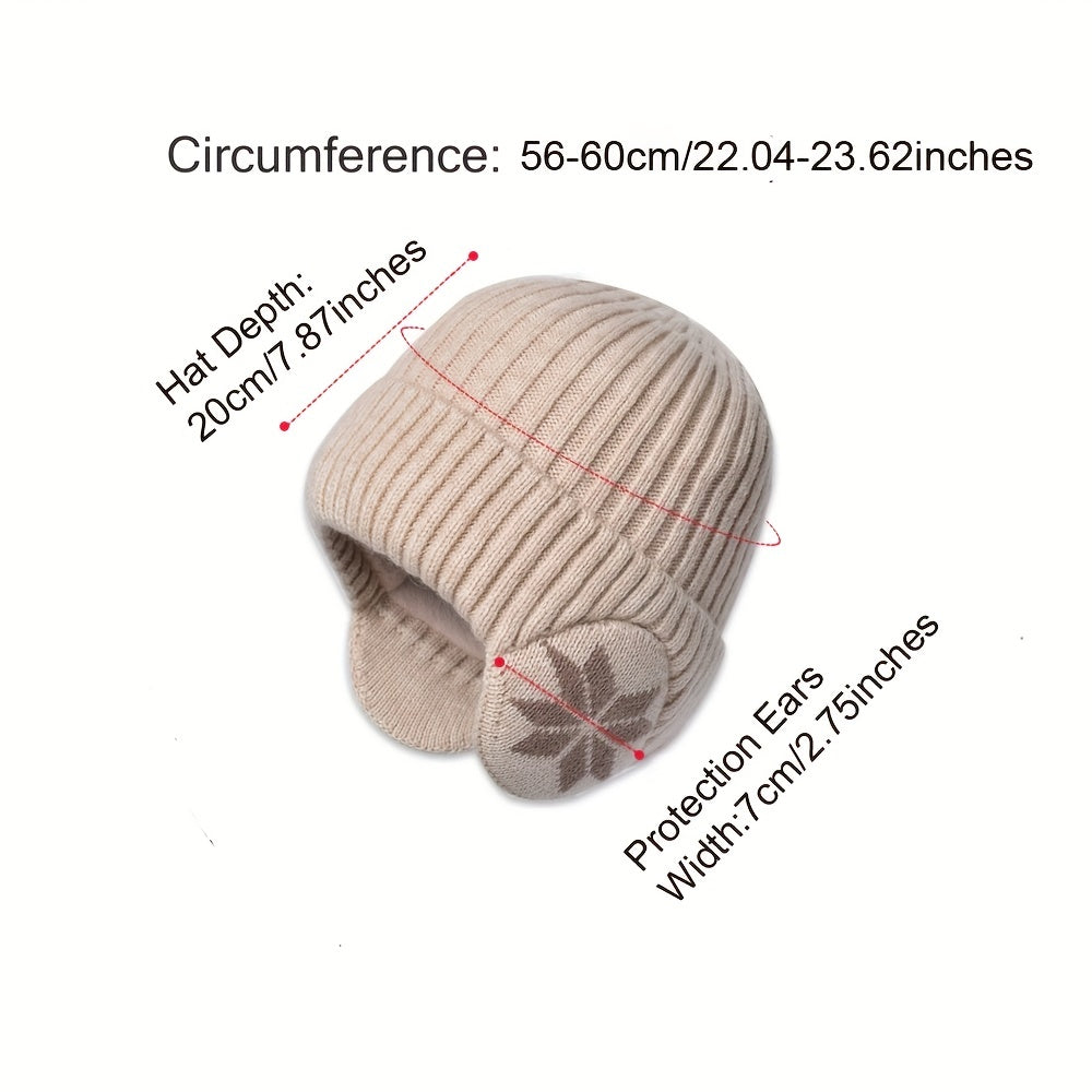 Men's Thickened Windproof Knitted Hat Winter Warm Beanie Cap Ear Warmer