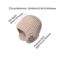 Men's Plush Warm Knitted Hat Beanie Cap With Ear Flaps