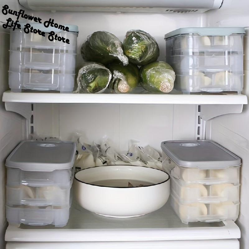 1pc Refrigerator Storage Box Dumpling Containers Stackable Kit