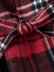Girls' Christmas Plaid Lapel Fleece Jacket Coat For Fall Winter