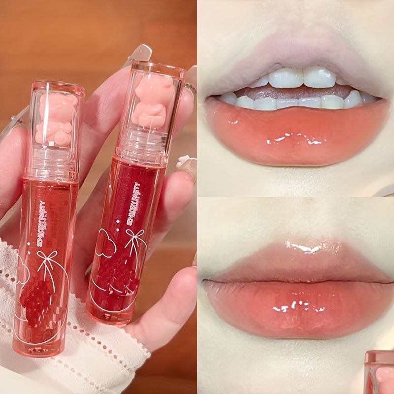 Little Bear Lip Glaze Gloss Jelly Lips Sparkling Light Dew Long Lasting