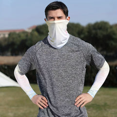 Men's Ice Silk Arm Sleeves Sun Protection Sports Fishing Neck Gaiters