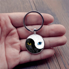 Cat Eye Keychain Necklace Vintage Bag Keychain Charm Accessories
