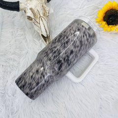 1200ml Grey Fur Printed Insulation Cup with Handle