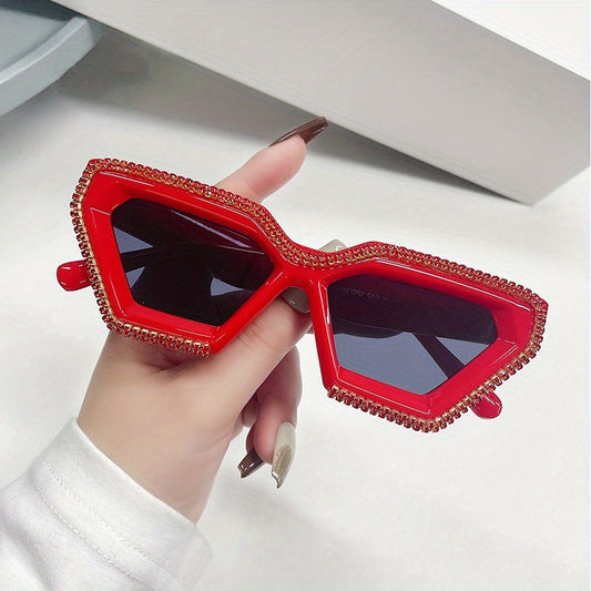 Y2K Cat Eye Sunglasses Rhinestone UV400 Sun Shades Beach Party Club